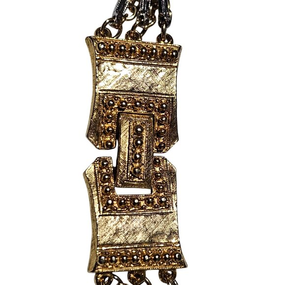 Vintage Gold Silver Tone Multi Strand Chain Necklace Chunky Fashion Jewelry - Picture 3 of 7